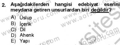 Batı Edebiyatında Akımlar 1 Dersi Ara Sınavı Deneme Sınav Soruları 2. Soru