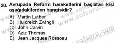 Batı Edebiyatında Akımlar 1 Dersi 2012 - 2013 Yılı (Vize) Ara Sınavı 20. Soru