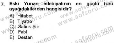 Batı Edebiyatında Akımlar 1 Dersi 2012 - 2013 Yılı (Vize) Ara Sınav Soruları 7. Soru