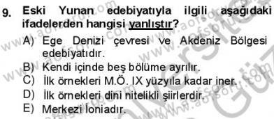 Batı Edebiyatında Akımlar 1 Dersi Ara Sınavı Deneme Sınav Soruları 9. Soru