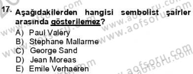Batı Edebiyatında Akımlar 1 Dersi 2012 - 2013 Yılı (Final) Dönem Sonu Sınav Soruları 17. Soru
