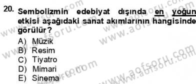 Batı Edebiyatında Akımlar 1 Dersi 2012 - 2013 Yılı (Final) Dönem Sonu Sınavı 20. Soru