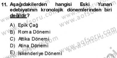 Batı Edebiyatında Akımlar 1 Dersi 2013 - 2014 Yılı (Vize) Ara Sınav Soruları 11. Soru