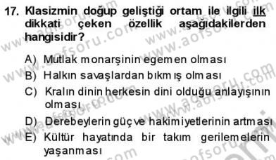 Batı Edebiyatında Akımlar 1 Dersi 2013 - 2014 Yılı (Vize) Ara Sınav Soruları 17. Soru