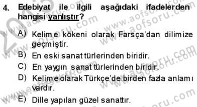 Batı Edebiyatında Akımlar 1 Dersi 2013 - 2014 Yılı (Vize) Ara Sınav Soruları 4. Soru