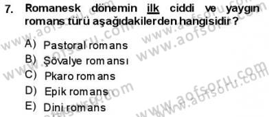 Batı Edebiyatında Akımlar 1 Dersi 2013 - 2014 Yılı (Vize) Ara Sınav Soruları 7. Soru