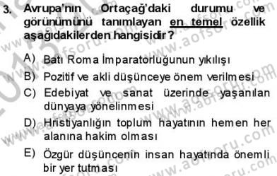 Batı Edebiyatında Akımlar 1 Dersi 2013 - 2014 Yılı (Final) Dönem Sonu Sınav Soruları 3. Soru