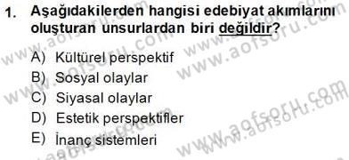 Batı Edebiyatında Akımlar 1 Dersi 2014 - 2015 Yılı (Vize) Ara Sınav Soruları 1. Soru