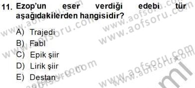 Batı Edebiyatında Akımlar 1 Dersi Ara Sınavı Deneme Sınav Soruları 11. Soru