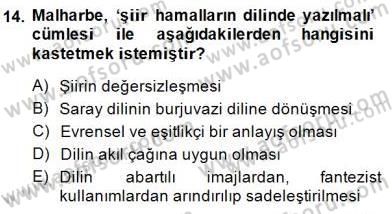 Batı Edebiyatında Akımlar 1 Dersi 2014 - 2015 Yılı (Vize) Ara Sınav Soruları 14. Soru
