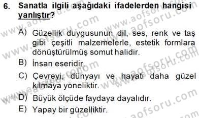 Batı Edebiyatında Akımlar 1 Dersi Ara Sınavı Deneme Sınav Soruları 6. Soru