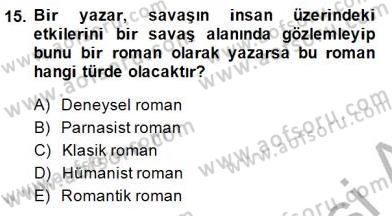 Batı Edebiyatında Akımlar 1 Dersi 2014 - 2015 Yılı (Final) Dönem Sonu Sınavı 15. Soru