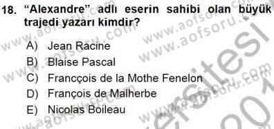 Batı Edebiyatında Akımlar 1 Dersi Ara Sınavı Deneme Sınav Soruları 18. Soru