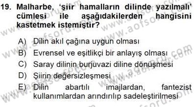 Batı Edebiyatında Akımlar 1 Dersi Ara Sınavı Deneme Sınav Soruları 19. Soru
