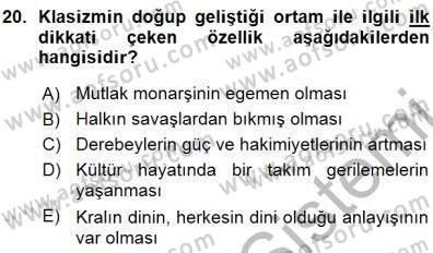 Batı Edebiyatında Akımlar 1 Dersi Ara Sınavı Deneme Sınav Soruları 20. Soru