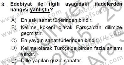Batı Edebiyatında Akımlar 1 Dersi 2015 - 2016 Yılı (Vize) Ara Sınav Soruları 3. Soru
