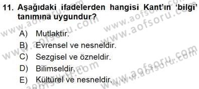 Batı Edebiyatında Akımlar 1 Dersi 2015 - 2016 Yılı (Final) Dönem Sonu Sınav Soruları 11. Soru