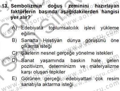 Batı Edebiyatında Akımlar 1 Dersi 2015 - 2016 Yılı (Final) Dönem Sonu Sınav Soruları 13. Soru