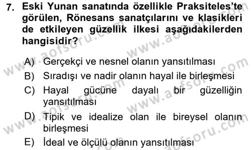 Batı Edebiyatında Akımlar 1 Dersi 2017 - 2018 Yılı (Vize) Ara Sınav Soruları 7. Soru