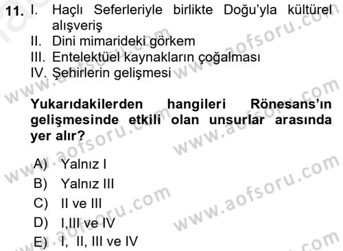 Batı Edebiyatında Akımlar 1 Dersi 2018 - 2019 Yılı (Vize) Ara Sınav Soruları 11. Soru