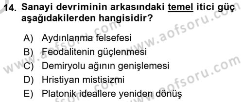Batı Edebiyatında Akımlar 1 Dersi 2018 - 2019 Yılı Yaz Okulu Sınav Soruları 14. Soru