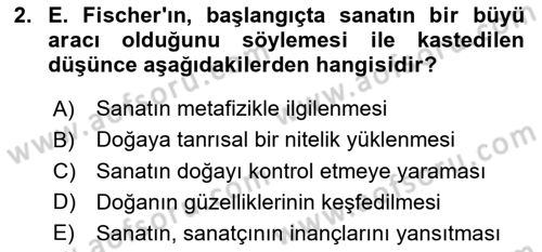 Batı Edebiyatında Akımlar 1 Dersi 2018 - 2019 Yılı Yaz Okulu Sınav Soruları 2. Soru