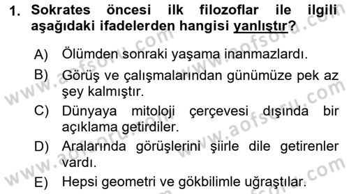 Batı Edebiyatında Akımlar 1 Dersi 2019 - 2020 Yılı (Vize) Ara Sınav Soruları 1. Soru