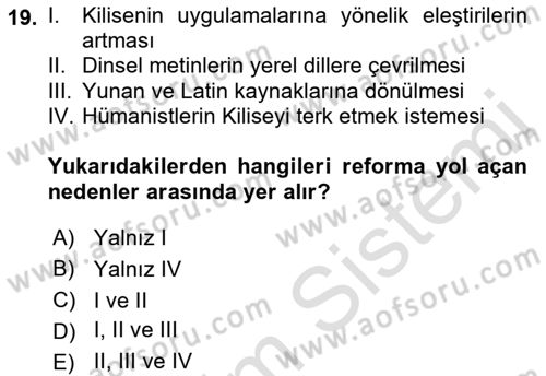 Batı Edebiyatında Akımlar 1 Dersi Ara Sınavı Deneme Sınav Soruları 19. Soru