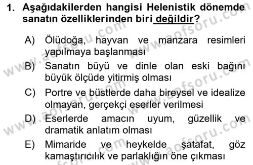 Batı Edebiyatında Akımlar 1 Dersi 2020 - 2021 Yılı Yaz Okulu Sınav Soruları 1. Soru