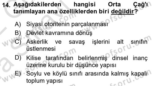 Batı Edebiyatında Akımlar 1 Dersi 2021 - 2022 Yılı (Vize) Ara Sınav Soruları 14. Soru