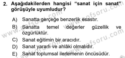 Batı Edebiyatında Akımlar 1 Dersi 2021 - 2022 Yılı (Vize) Ara Sınav Soruları 2. Soru