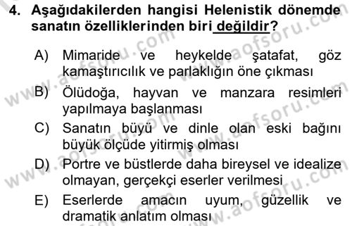 Batı Edebiyatında Akımlar 1 Dersi 2021 - 2022 Yılı (Vize) Ara Sınav Soruları 4. Soru