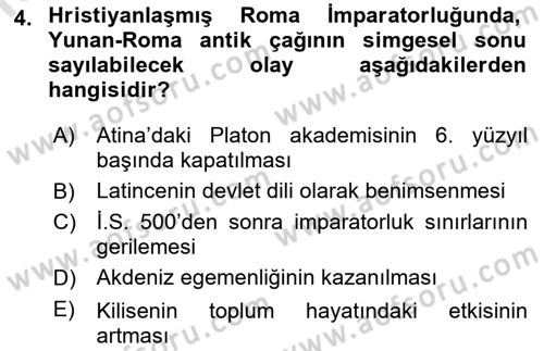 Batı Edebiyatında Akımlar 1 Dersi 2021 - 2022 Yılı Yaz Okulu Sınav Soruları 4. Soru