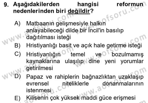 Batı Edebiyatında Akımlar 1 Dersi 2021 - 2022 Yılı Yaz Okulu Sınav Soruları 9. Soru