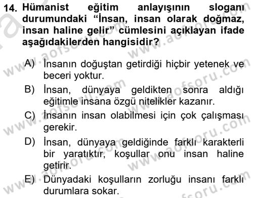 Batı Edebiyatında Akımlar 1 Dersi 2022 - 2023 Yılı (Vize) Ara Sınav Soruları 14. Soru