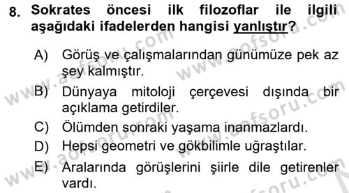Batı Edebiyatında Akımlar 1 Dersi 2023 - 2024 Yılı (Vize) Ara Sınav Soruları 8. Soru