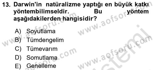 Batı Edebiyatında Akımlar 1 Dersi 2023 - 2024 Yılı (Final) Dönem Sonu Sınav Soruları 13. Soru