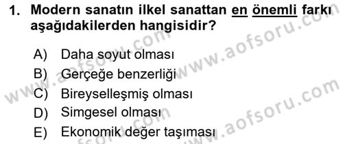 Batı Edebiyatında Akımlar 1 Dersi 2023 - 2024 Yılı Yaz Okulu Sınav Soruları 1. Soru