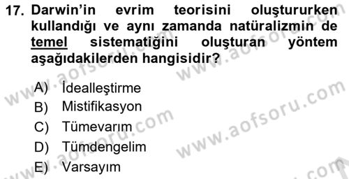 Batı Edebiyatında Akımlar 1 Dersi 2023 - 2024 Yılı Yaz Okulu Sınav Soruları 17. Soru