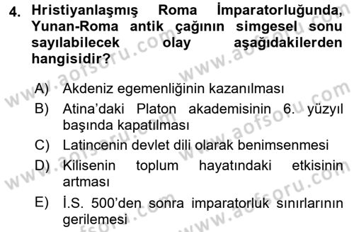 Batı Edebiyatında Akımlar 1 Dersi 2023 - 2024 Yılı Yaz Okulu Sınav Soruları 4. Soru