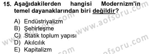 Batı Edebiyatında Akımlar 2 Dersi 2012 - 2013 Yılı (Final) Dönem Sonu Sınav Soruları 15. Soru
