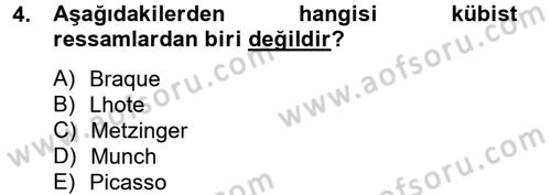 Batı Edebiyatında Akımlar 2 Dersi 2012 - 2013 Yılı (Final) Dönem Sonu Sınav Soruları 4. Soru