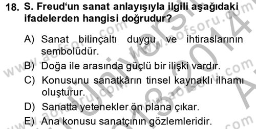 Batı Edebiyatında Akımlar 2 Dersi 2013 - 2014 Yılı (Vize) Ara Sınav Soruları 18. Soru