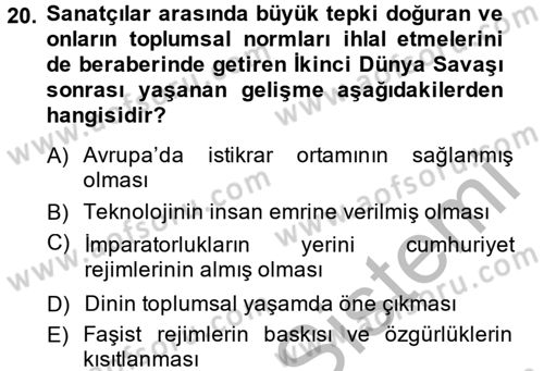 Batı Edebiyatında Akımlar 2 Dersi 2013 - 2014 Yılı (Vize) Ara Sınav Soruları 20. Soru