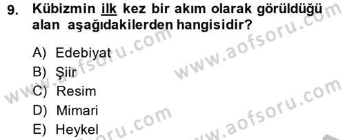 Batı Edebiyatında Akımlar 2 Dersi 2013 - 2014 Yılı (Vize) Ara Sınav Soruları 9. Soru