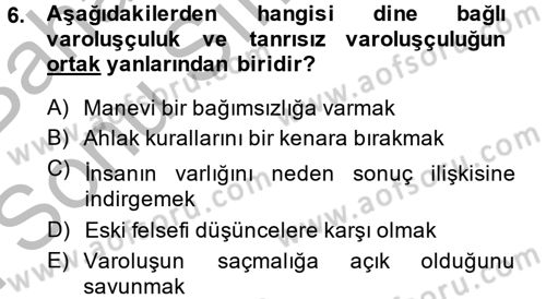 Batı Edebiyatında Akımlar 2 Dersi 2013 - 2014 Yılı (Final) Dönem Sonu Sınav Soruları 6. Soru