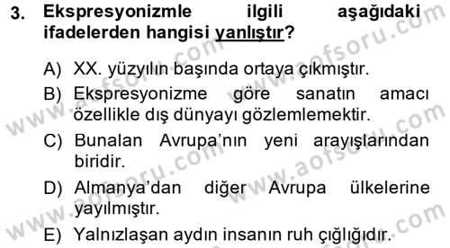 Batı Edebiyatında Akımlar 2 Dersi 2014 - 2015 Yılı (Vize) Ara Sınav Soruları 3. Soru