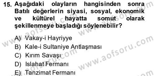 Batı Edebiyatında Akımlar 2 Dersi 2014 - 2015 Yılı (Final) Dönem Sonu Sınav Soruları 15. Soru