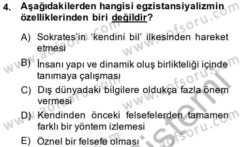 Batı Edebiyatında Akımlar 2 Dersi 2014 - 2015 Yılı (Final) Dönem Sonu Sınav Soruları 4. Soru