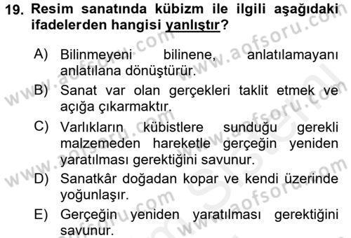 Batı Edebiyatında Akımlar 2 Dersi 2015 - 2016 Yılı (Vize) Ara Sınav Soruları 19. Soru